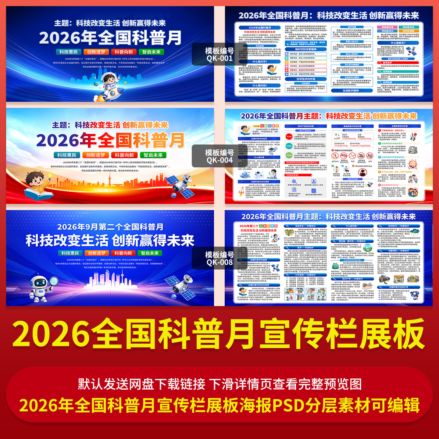 2026全国科普月宣传栏展板海报PSD分层素材可编辑修改
