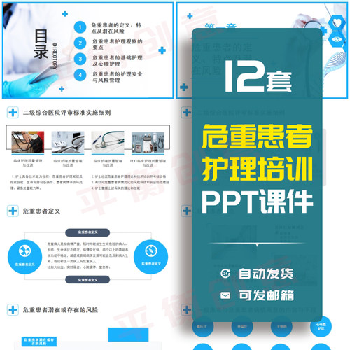 危重患者护理PPT成品课件模板护士护理心里护理安全风险管理素材