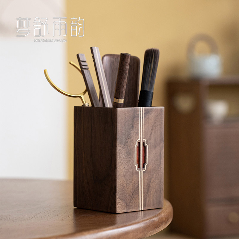 胡桃木纯铜茶道六君子功夫茶具茶夹茶则茶刀高端专业泡茶工具套装