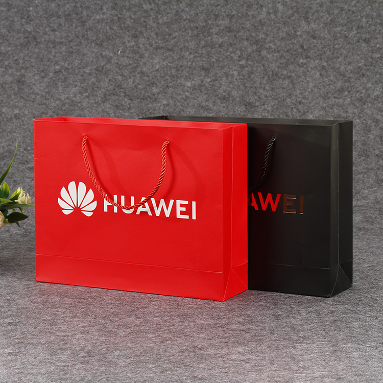 华为手提袋苹果小米手机店购物袋手提袋手拎袋礼品袋纸袋定 制
