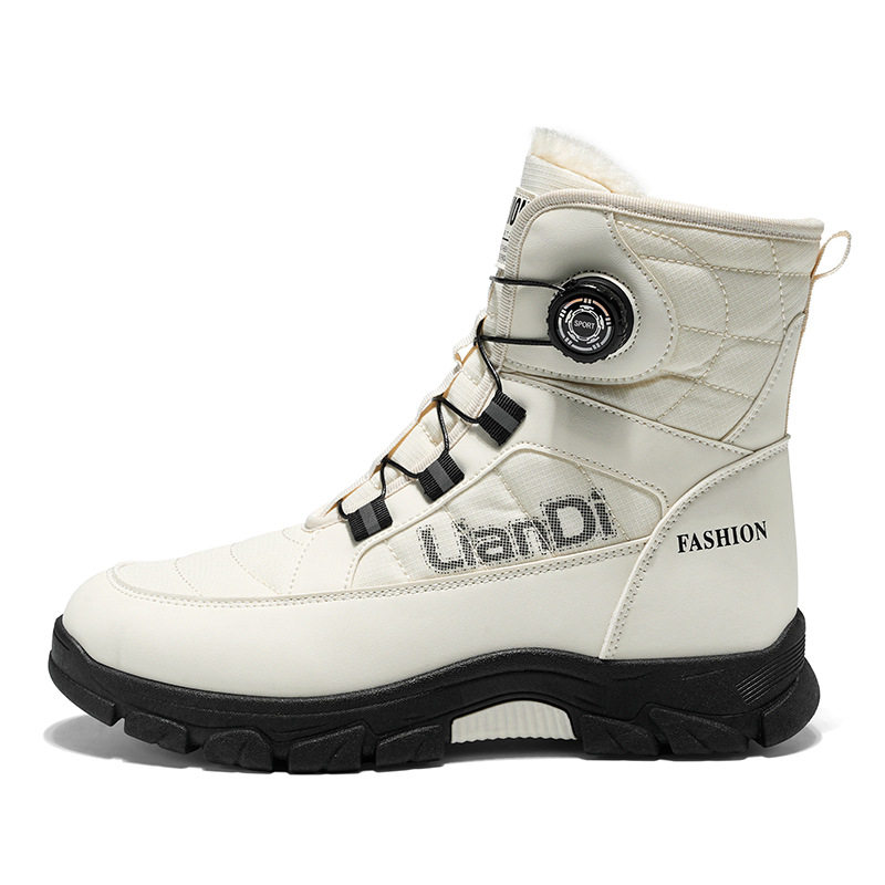 防滑防水冬季厚底雪地靴子男款加绒加厚东北保暖棉靴旋转扣男鞋,流行男鞋,棉鞋,淘宝优惠券,粉丝福利购,淘宝优惠卷