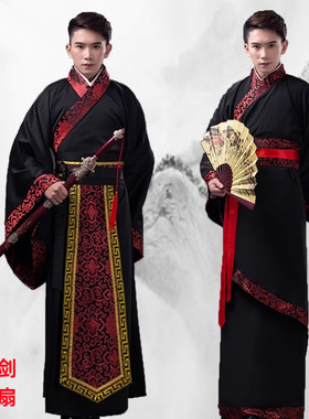 汉服男古风古装cos服男公子帅气侠客飘逸书生学生剑客中国风秋冬