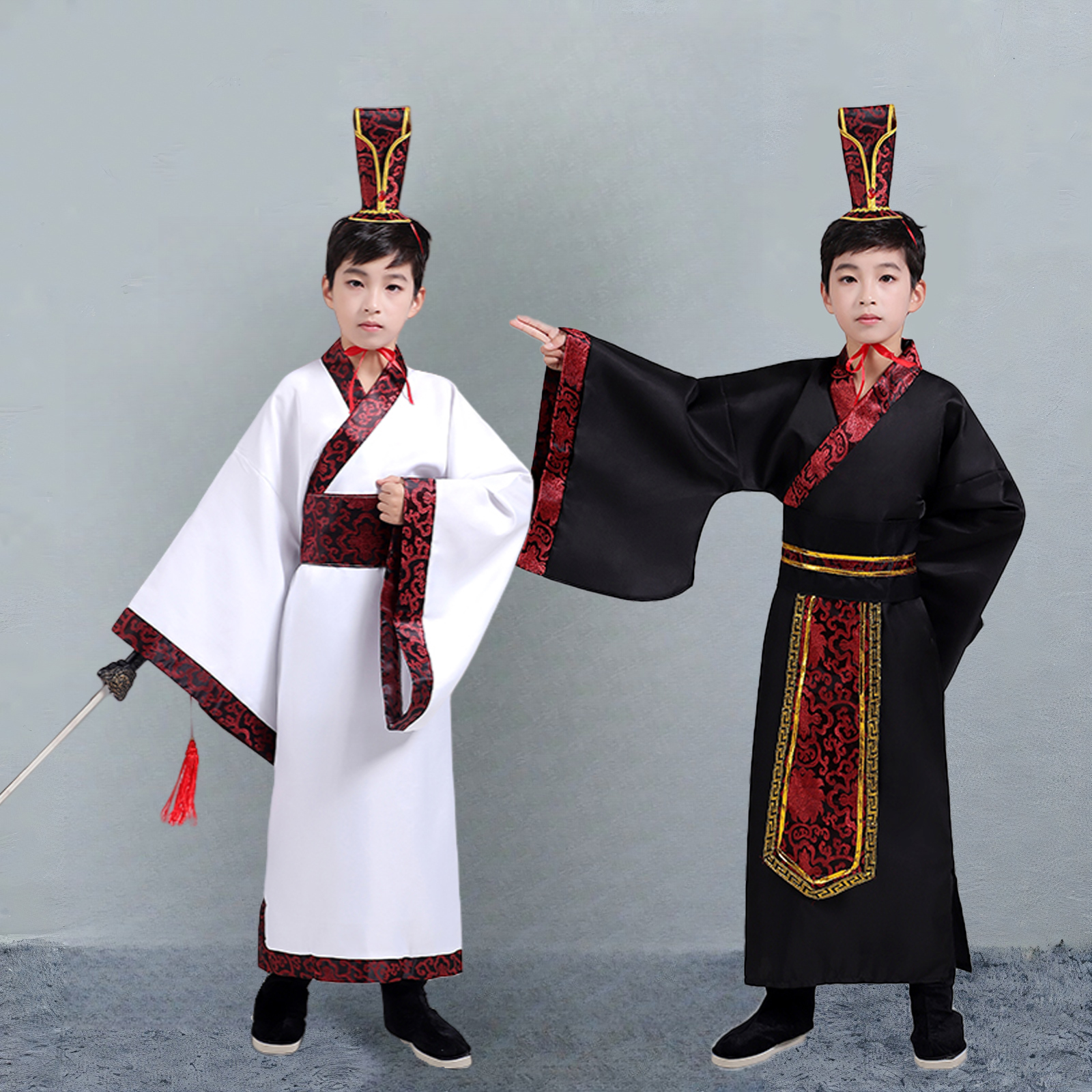 儿童古装三国演义鲁肃演出服周瑜鲁肃cos摄影舞台服装课本剧服饰