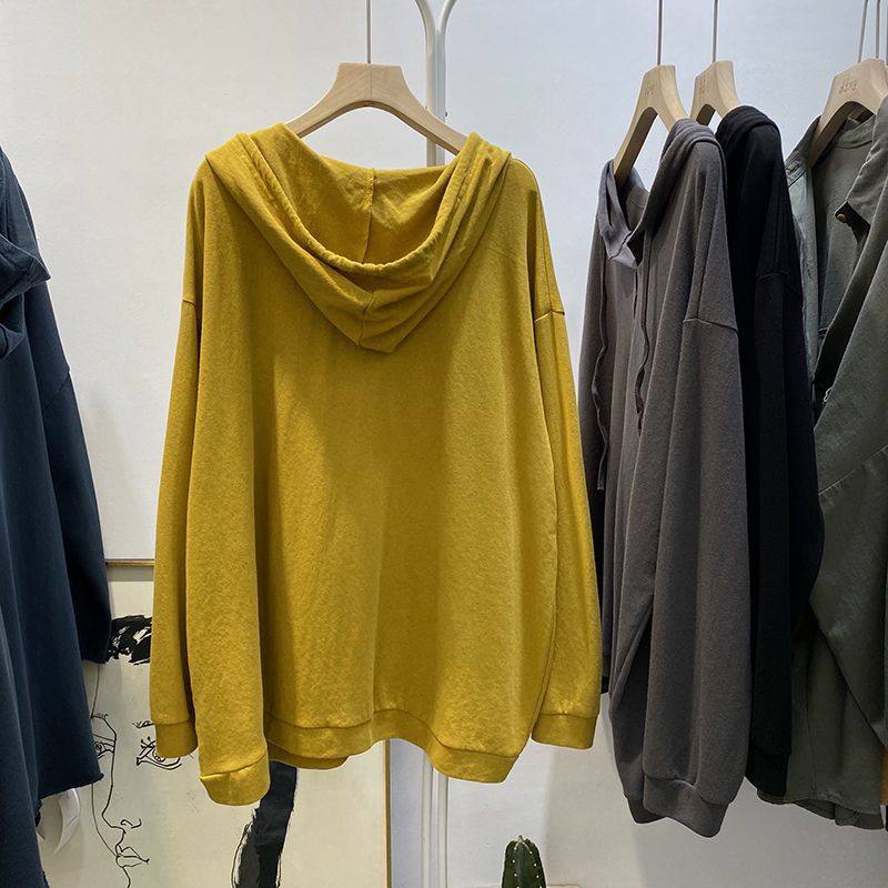 2023春夏款女装流行时尚款孕妇长袖上衣t恤200连帽肥大韩版200斤