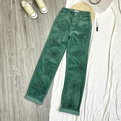 美式复古街头灯芯绒直筒裤