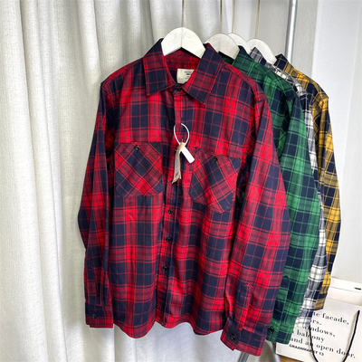 阿美咔叽苏格兰格子休闲衬衫外套