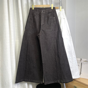 日系～大阔腿气球裤！复古水洗宽松高腰立体剪裁廓形牛仔长裤女