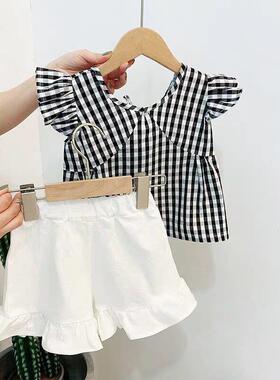 女童夏装套装洋气2023新款韩版儿童夏季短袖小女孩宝宝时髦两件套