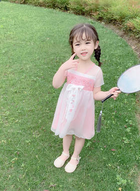 女宝宝汉服连衣裙2023新款古风超仙小女孩襦裙女童洋气夏装裙子