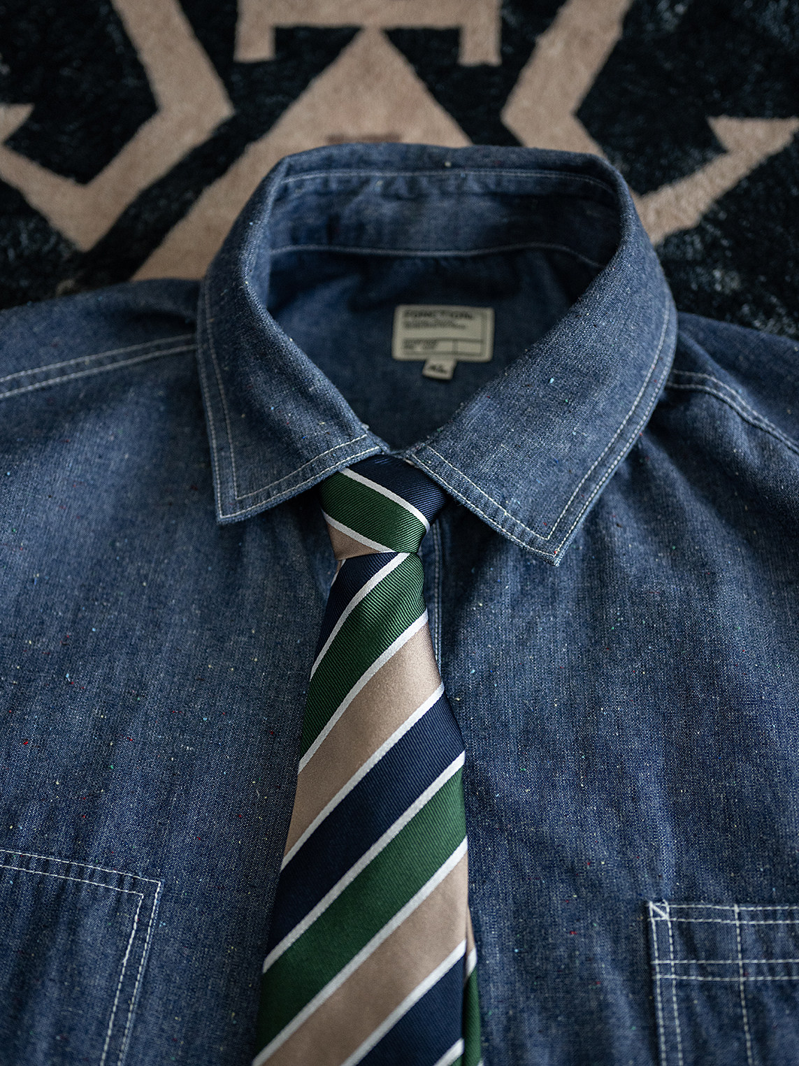 fonction 1950s silk tie 美式复古条纹绅士真丝绸缎手工领带