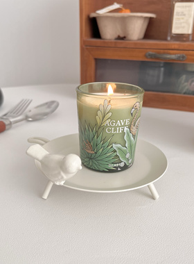 韩式北欧圆形香薰蜡烛托台铁艺托盘摆件小烛台蜡台烛碟