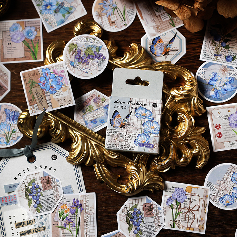 花野晴空系列盒装贴纸手帐装饰