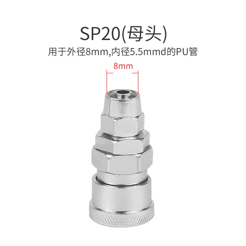 C式快速接头气动接头小风炮SP/yPP/SH/PH快插快拧内螺纹气管外螺