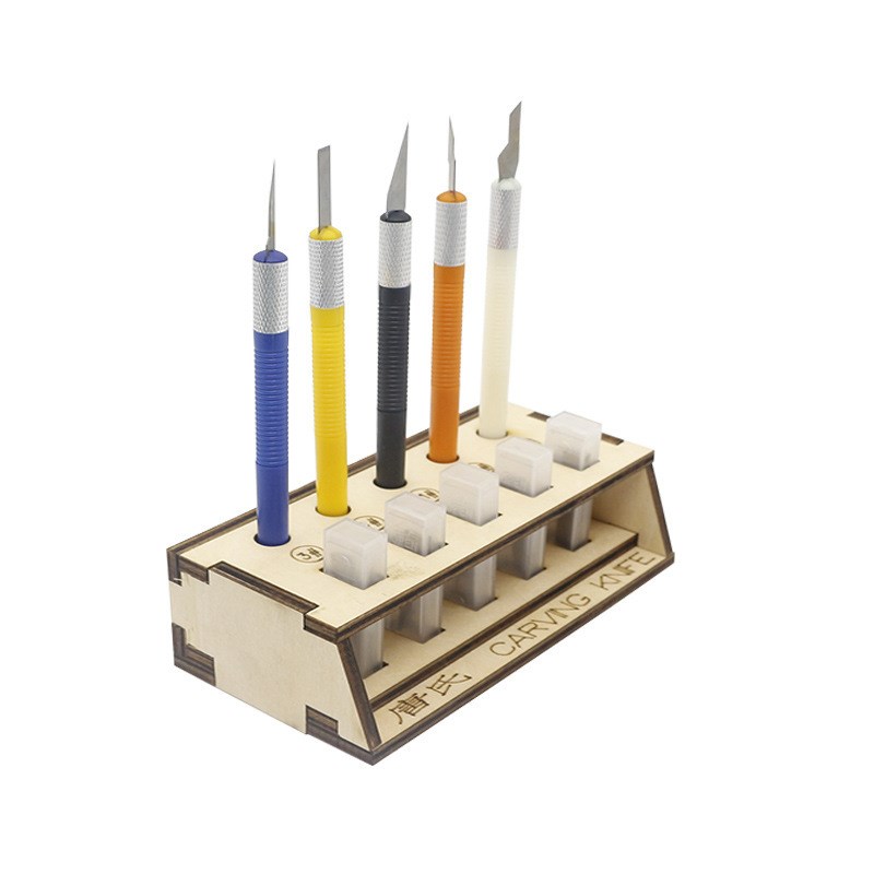 5支刻刀5盒刀片配架子雕刻刀DICY橡皮章手帐贴膜笔刀模型工具套装