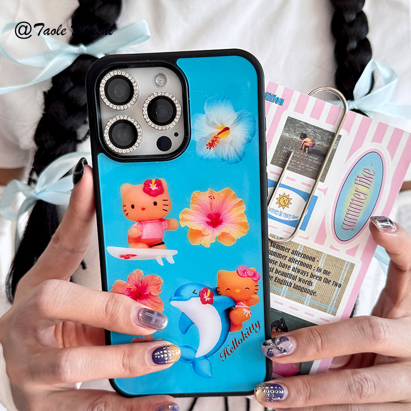 辣妹夏日黑皮凯蒂猫手机壳