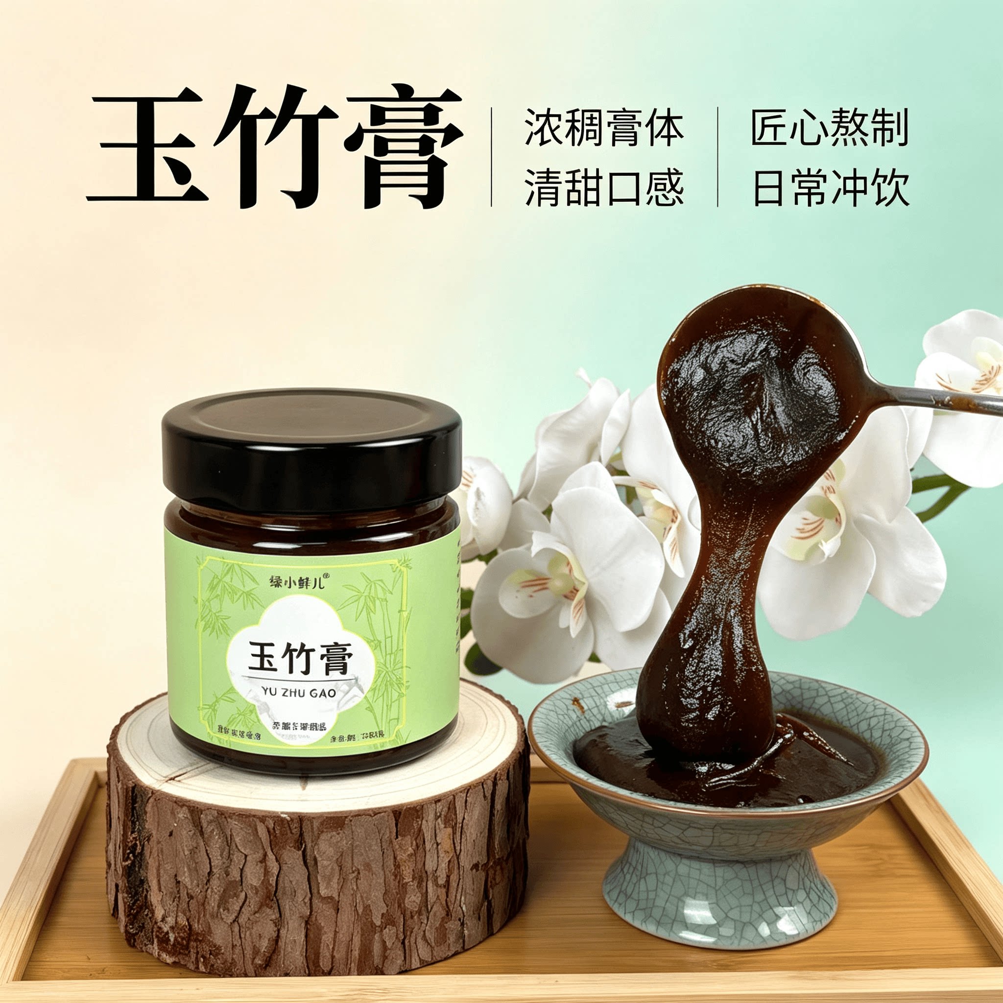 玉竹膏陈皮蒲公英山楂杏仁乌梅桔梗薄荷甘草养生膏滋清润浓缩膏体