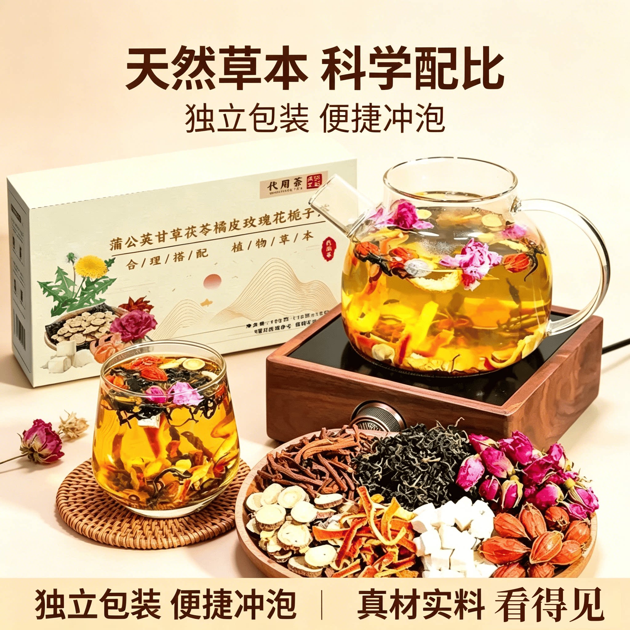 蒲公英茯苓玫瑰栀子代用茶免煮泡图片