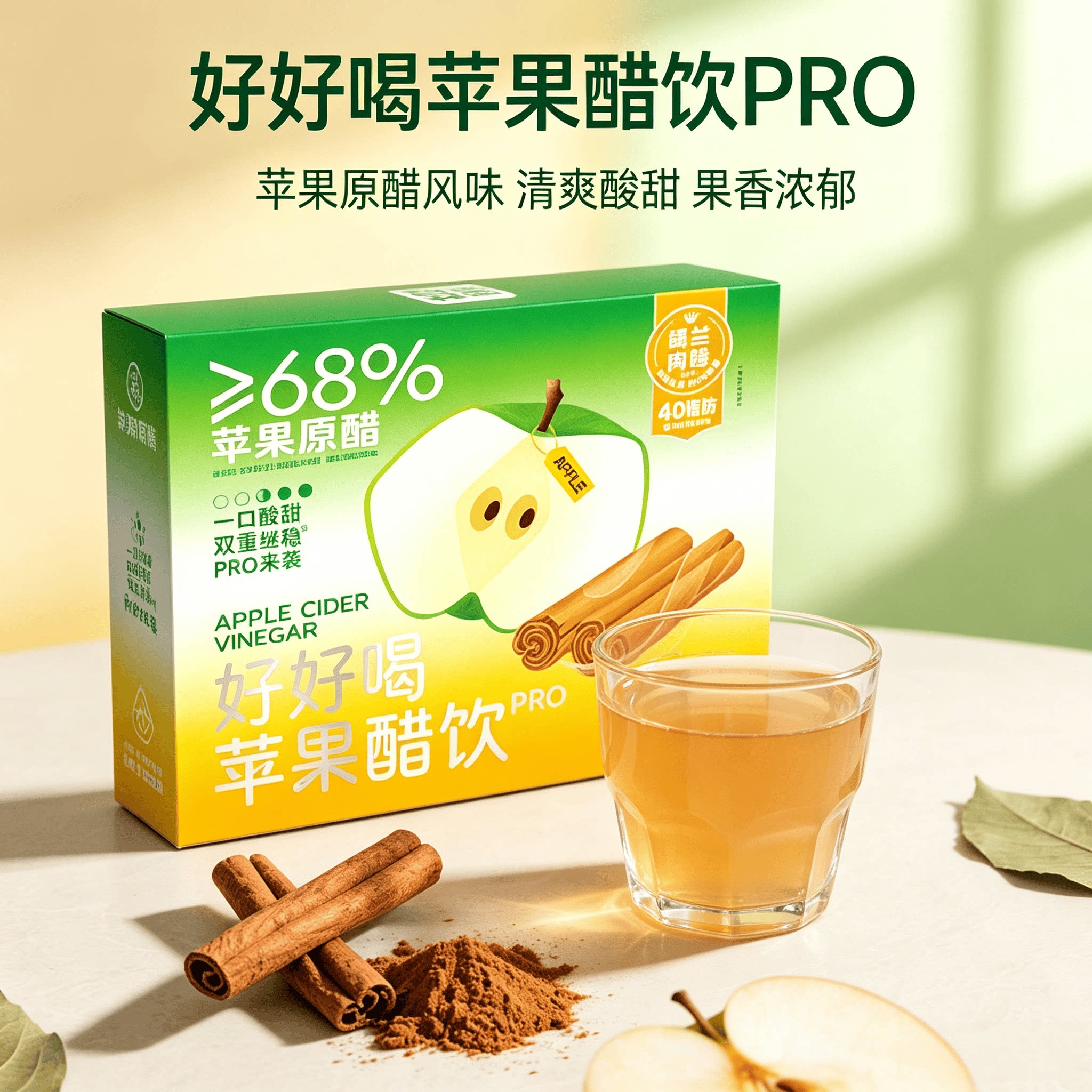 贾氏贡醋好好喝苹果醋饮pro锡兰肉桂发酵果蔬汁0脂肪饮料益生元