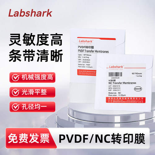 Labshark PVDF转印膜NC转印膜光滑平整Western Blot蛋白质转移蛋白免疫转印核酸杂交检测 灵敏度高 条带清晰