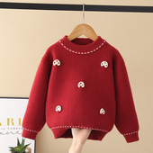 内搭 毛线外套儿童冬装 女童毛衣洋气时髦秋冬新款 女宝宝针织打底衫
