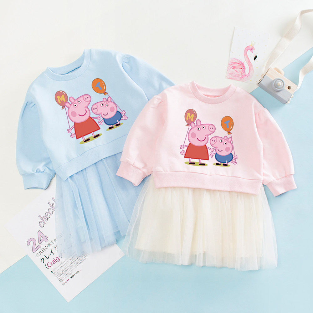 女童连衣裙秋季小猪佩奇衣服小女连衣裙
