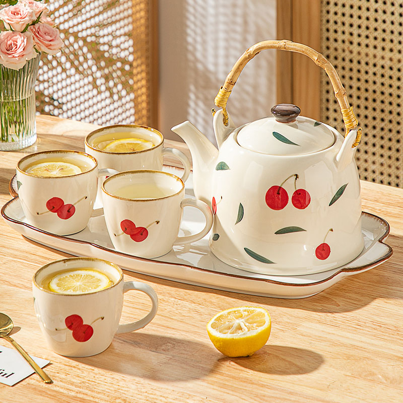 日式陶瓷水具套装家用2025新款泡茶壶小茶杯待客喝水杯子茶具礼盒