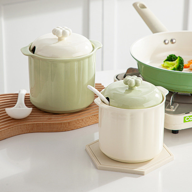 陶瓷双耳炖盅带盖隔水炖家用小汤盅一人份瓦罐燕窝蛋羹蒸盅烤梨盅