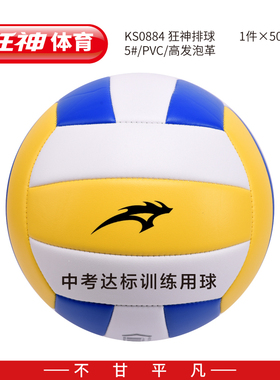 狂神0884排球5#PVC成人大学高中初中考试小学生训练比赛专用拍球