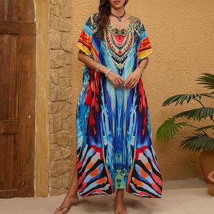 泳衣罩衫 波西米亚长裙度假防晒衫 Z505 欧美沙滩罩衫 薄款