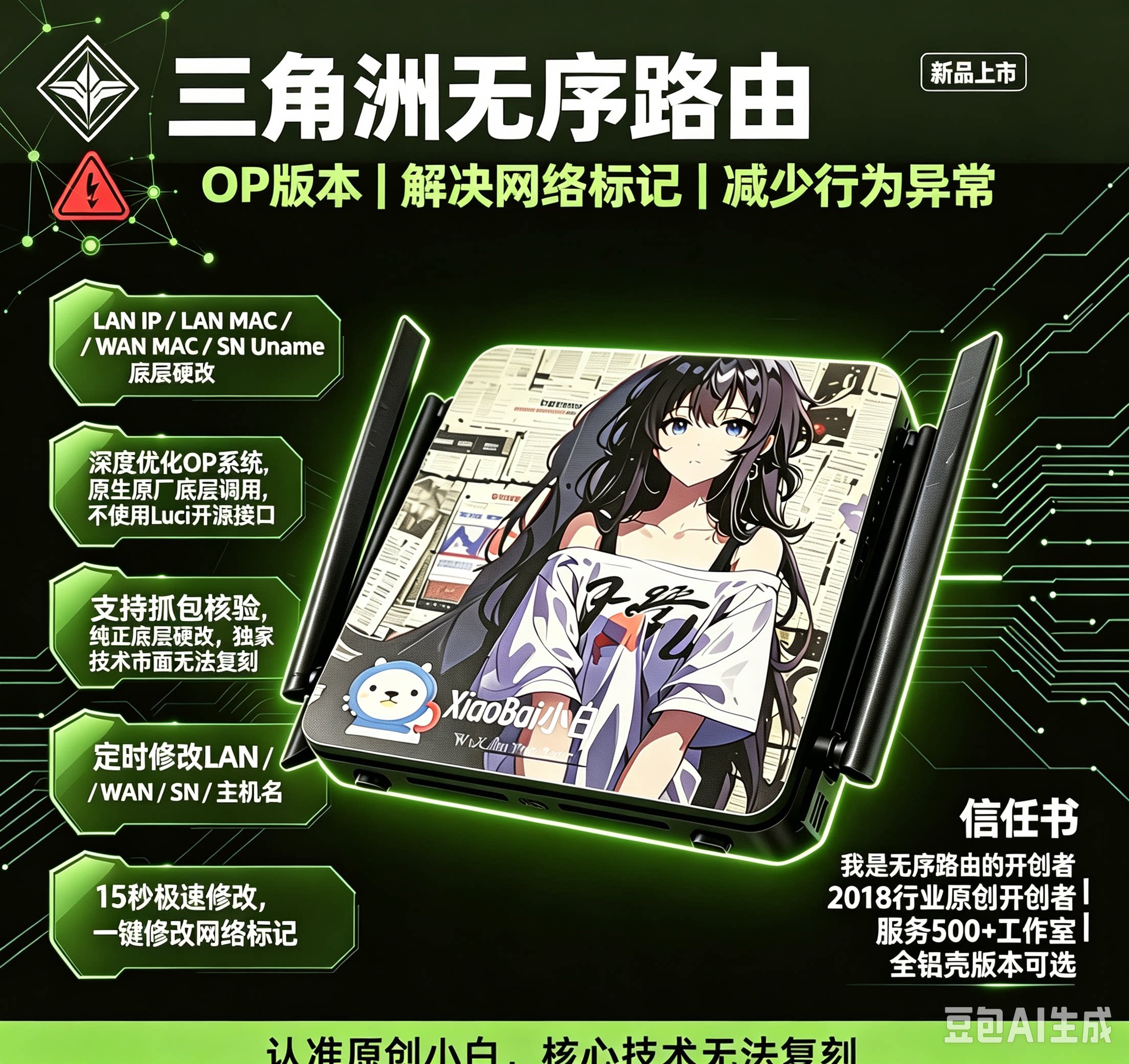 小白无序路由器三角洲专用解码环境异常一键修改MAC网关IP千兆