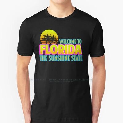 Welcome To Florida Retro 90's 100% Cotton T Shirt Holiday Fl