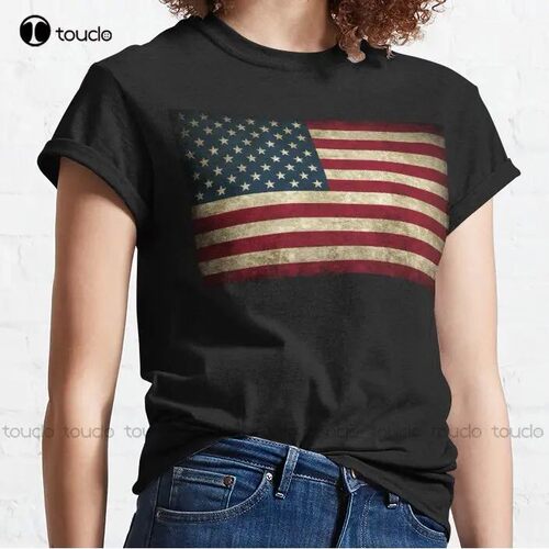 New American Flag Usa Classic T-Shirt Cotton Tee Shirt Boy?S