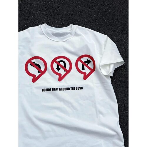 Fashion Retro T-shirt Short-sleeved Pure Cotton Printed Heav