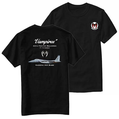 USAF 44th Vampires Fighter Squadron F-15 Fighter T-Shirt 100