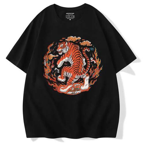 Trendy Brand Tiger Head Printed Cotton Men's and Women's Sho