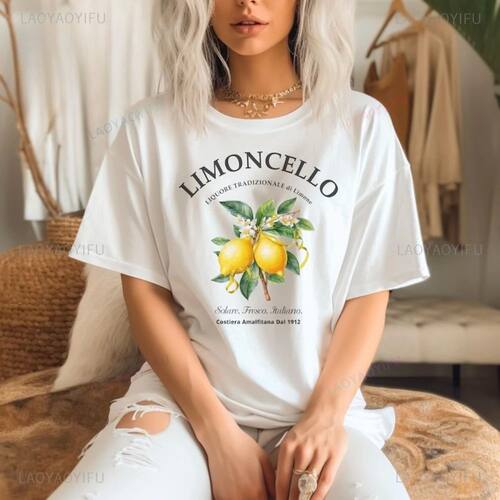 Limoncello Amalfi Coast Italy Lemons Printed T-shirt Summer