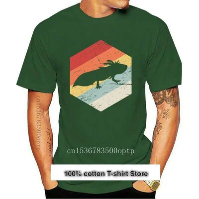 Camiseta de cuello redondo para hombre, camisa Retro Axolotl