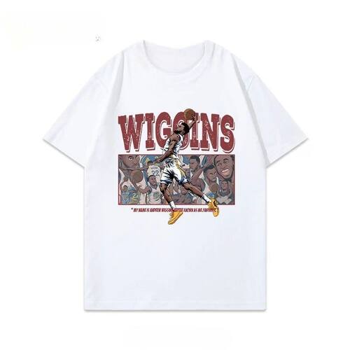 Basketball Star Wiggins Cotton Short Sleeve Men's and Women'