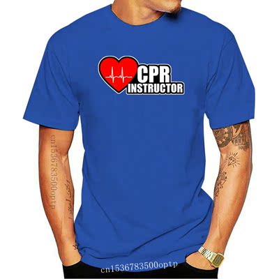 New Men's cpr instructor t shirt Custom 100% cotton S-XXXL N