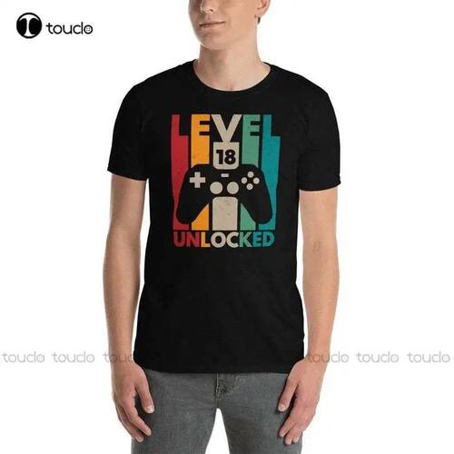 New Level 18 Unlocked T-Shirt 18Th Birthday Gift Idea Men Bo