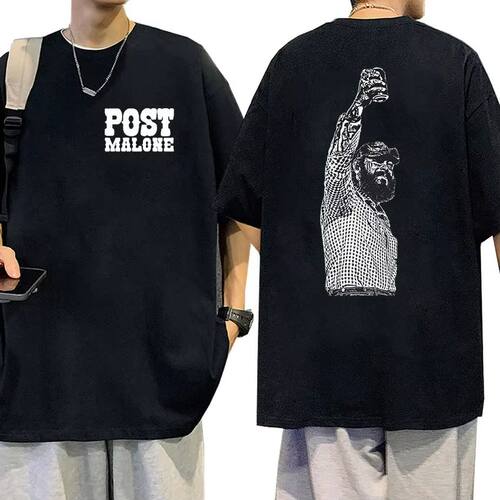 Singer P-Posts M-Malones Print Graphic TShirt Men Hip Hop Fa
