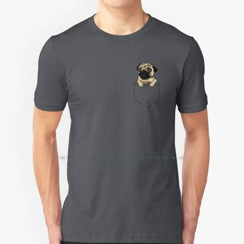 Pocket Pug 100% Cotton T Shirt Dogs Animal Cute Funny Humor