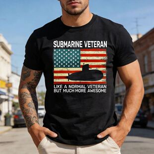 US Navy Submarine Veteran USA Flag Vintage Submariner T-Shir