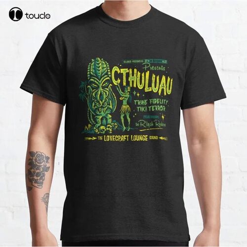 New Cthuluau Classic T-Shirt Cotton Men Tee Shirt Black Butt