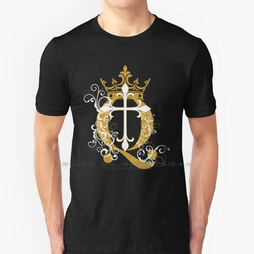 Cross Q Crown In Gold 100% Cotton T Shirt Cross Crown Tee Sh