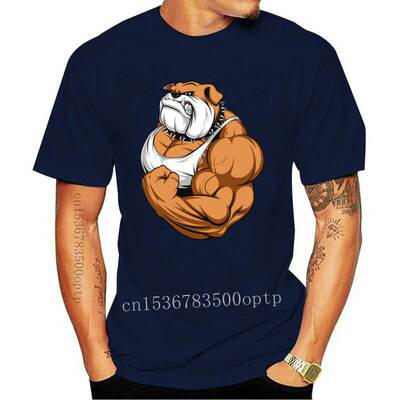 New Cool Workout Shirts Men T-shirt Muscle Shar Pei Printed