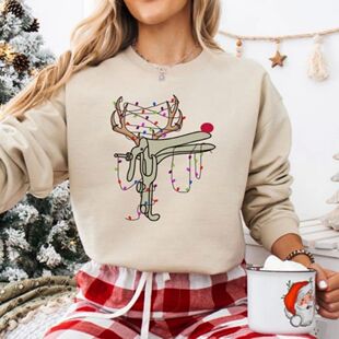 Reindeer Speculum Nurse Hoodie Funny Christmas Pullover Gift