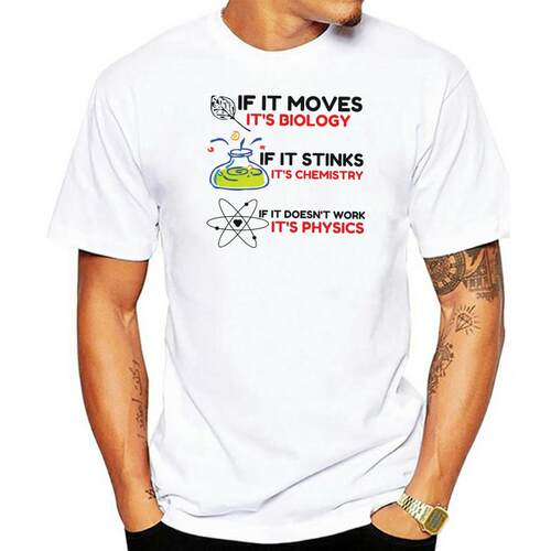 Science Biology Chemistry Physics Tee Youth Guy 3D Print T-S