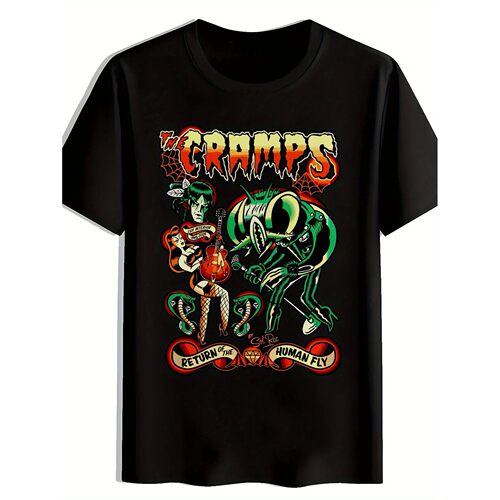 Men'S Vintage Rock Band Graphic T-Shirt Crew Neck Short Slee