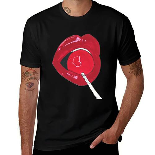 Lovely Lips T-Shirt vintage custom t shirt man clothes mens